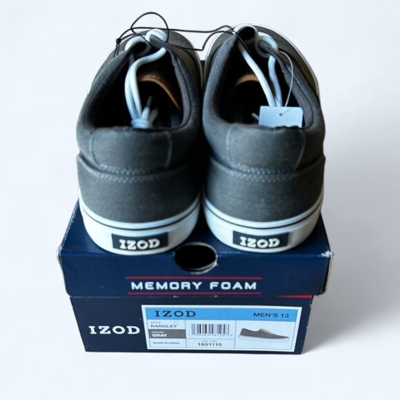 Izod Rangley Men's Lace Up Casual Canvas shoe Memory Foam Gray size 13 - Picture 8 of 9